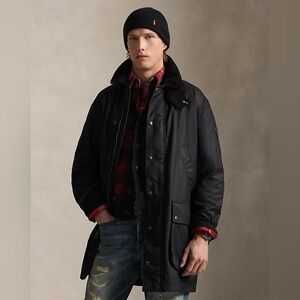 Polo Ralph Lauren The Iconic Oilcloth Car Coat in Polo Black Jacket Size XL